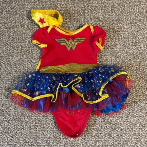 DC Other - DC Wonder Woman Baby Girl Costume Tutu Bodysuit Cape Headband 3-6 Months
